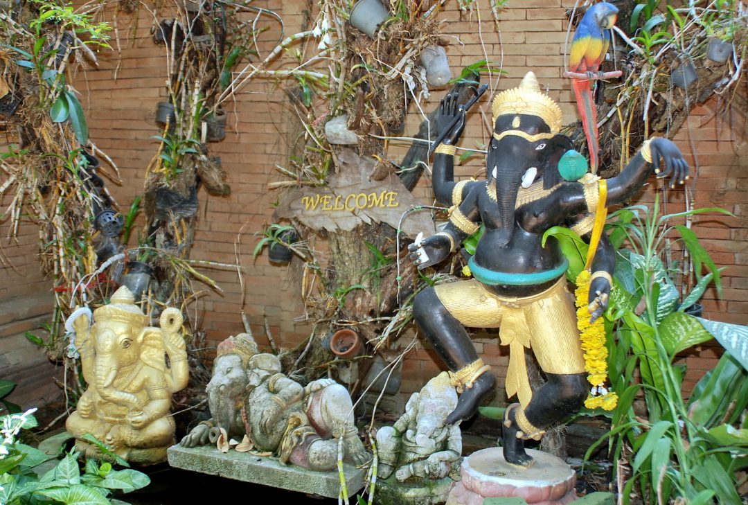 Ganesha with parrot, Wat Lok Malee, Chiang Mai