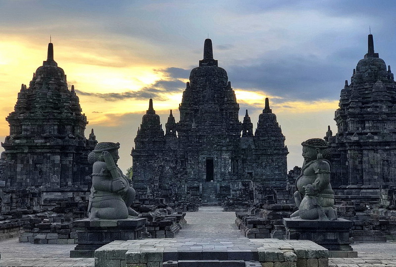 Sunset at Candi Sewu, Java